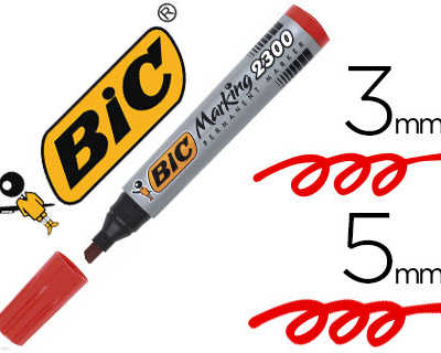 marqueur-bic-permanent-marking-2300-pointe-biseautae-traca-3-5mm-corps-plastique-encre-base-alcool-coloris-rouge