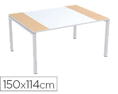 bureau-paperflow-easydesk-150x-114cm-pieds-acier-apoxy-blanc-plateau-blanc-h-tre