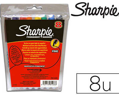 marqueur-sharpie-permanent-poi-nte-ogive-fine-0-9mm-seche-rapidement-coloris-assortis-pochette-8-unitas