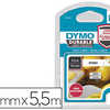 RUBAN DYMO D1 POLYESTER ADHASI F PERMANENT 12MMX5.5M NOIR/BLANC