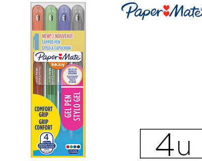 roller-paper-mate-inkjoy-gel-6-00st-pointe-moyenne-0-7mm-pochette-coloris-standard-4-unitas