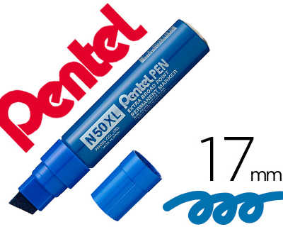 marqueur-pentel-n50xl-permanen-t-pointe-conique-extra-large-corps-aluminium-encre-asolvant-indalabile-tout-support-bleu