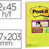 BLOC-NOTES POST-IT SUPER STICK Y GRAND FORMAT 127X203MM 45F LIGNAES REPOSITIONNABLES COLORIS VERT NAON/FUCHSIA 2 BLOCS