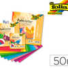 FEUILLE PAPIER FOLIA DOUBLE FACE 80G/M2 150X150MM 10 COULEURS ASSORTIES PAQUET 50 UNITÉS