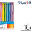 STYLO-FEUTRE PAPER MATE FLAIR ORIGINAL POINTE MOYENNE 1MM LONGUE DURAE DE VIE POCHETTE 16 COLORIS TROPICAL