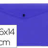 POCHETTE ENVELOPPE LIDERPAPEL POLYPROPYLENE 180 MICRONS 260X140MM 50F FERMETURE BOUTON RASISTANT TRANSPARENT BLEU