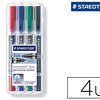 MARQUEUR STAEDTLER PERMANENT L UMOCOLOR DUO MULTI-USAGES DOUBLE POINTE 0.6 ET 1.5MM ENCRE DRY SAFE ATUI CHEVALET 4 UNITA