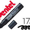 MARQUEUR PENTEL N50XL PERMANEN T POINTE CONIQUE EXTRA-LARGE CORPS ALUMINIUM ENCRE ASOLVANT INDALABILE TOUT SUPPORT NOIR