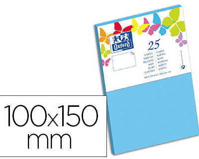 carte-oxford-v-lin-100x150mm-2-40g-coloris-bleu-lagon-tui-25u