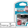 RUBAN DYMO D1 POLYESTER ADHASI F PERMANENT 12MMX3M BLANC/NOIR