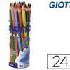 CRAYON COULEUR GIOTTO MEGA FOR ME HEXAGONALE MINE LARGE 5.5MM COLORIS ASSORTIS POT 24 UNITAS