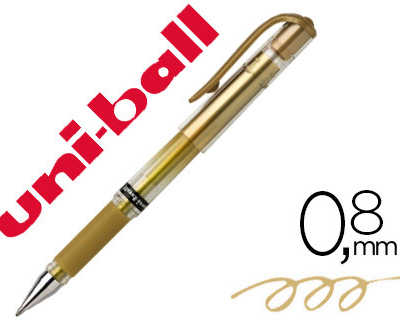 stylo-bille-uniball-signo-broa-d-acriture-large-0-8mm-pointe-1mm-grip-caoutchouc-encre-gel-rasistante-eau-lumiere-or