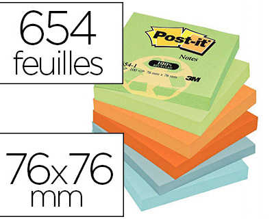 bloc-notes-post-it-654-100f-76-x76mm-coloris-assortis-lot-12u