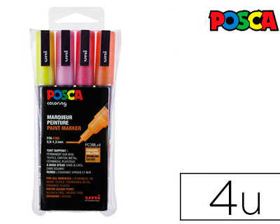 marqueur-posca-pc3m-gouache-en-cre-inodore-toutes-surfaces-pointe-fine-conique-coloris-pailletas-classiques-4-unitas