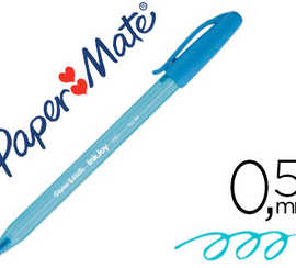 stylo-bille-paper-mate-inkjoy-100-acriture-moyenne-0-5mm-ultra-douce-corps-triangulaire-rasiste-bavures-turquoise