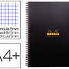 CAHIER RHODIACTIVE NOTEBOOK RE LIURE INTAGRALE NOIRE COUVERTURE PP A4+ 22,5X29,7CM 160 PAGES 90G 5X5MM MICROPERFORA