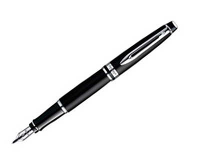 stylo-plume-waterman-expert-bi-colore-pointe-moyenne-acier-chroma-noir-mat-capuchon-biseauta-attributs-or-fin-acrin