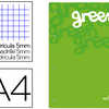 BLOC COURS LIDERPAPEL FEUILLES ENCOLLÉES A4 210X297MM QUADRILLAGE 5MM PAPIER 100G/M2 4 TROUS 100F COLORIS VERT