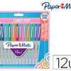 STYLO-FEUTRE PAPER MATE FLAIR ULTRA FINE CANDY POP 0.4MM SANS BAVURES NE TRANSPERCE PAS LE PAPIER PACK 12 ASSORTIS