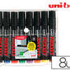 MARQUEUR UNIBALL UNI PROCKEY P ERMANENT POINTE OGIVE TRACA 1.8MM ENCRE SANS ALCOOL CORPS PLASTIQUE POCHETTE 8 UNITAS