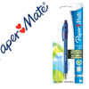 STYLO-BILLE PAPER MATE FLEXGRIP POINTE MOYENNE CORPS CAOUTCHOUTÉ RÉTRACTABLE COULEUR BLEU BLISTER