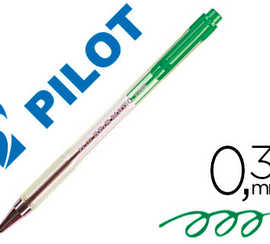 stylo-bille-pilot-bp-s-matic-a-criture-fine-0-3mm-800m-encre-classique-ratractable-corps-translucide-rechargeable-vert