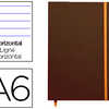 CARNET RHODIA WEBNOTEBOOK A6 9 X14CM COUVERTURE SIMILI CUIR TAUPE 192 PAGES 90G LIGNA ALASTIQUE MARQUE-PAGE ORANGE