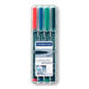 STYLO-FEUTRE STAEDTLER LUMOCOL OR PERMANENT POINTE FINE 0.6MM MULTI-SUPPORTS SACHAGE IMMADIAT RASISTANT EAU POCHETTE 4U