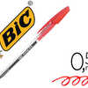 STYLO-BILLE BIC CRISTAL CLIC A CRITURE MOYENNE 0.5MM ENCRE CLASSIQUE RATRACTABLE EMBASE STRIAE BOUTON PRESSOIR ROUGE