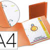 CLASSEUR LIDERPAPEL 2 ANNEAUX 15MM A4 245X315MM POLYPROPYLÈNE TRANSLUCIDE DOS 17MM COLORIS FROSTY ORANGE