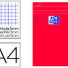 BLOC BUREAU OXFORD A4 PAPIER V ALIN SURFIN AGRAFA EN TÊTE COUVERTURE ENVELOPPANTE 210X297MM 80F 80G 5X5MM COLORIS ROUGE