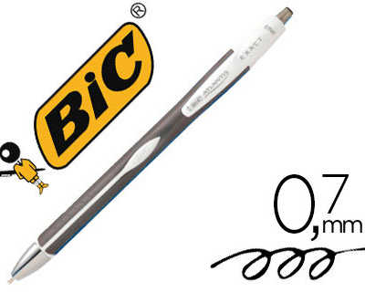 stylo-bille-bic-atlantis-exact-corps-caoutchouc-pointe-aiguille-0-7mm-ratractable-encre-extra-douce-coloris-noir