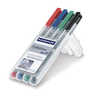 STYLO-FEUTRE STAEDTLER LUMOCOL OR SOLUBLE ACRITURE FINE 0.6MM MULTI-SUPPORTS EFFACABLE POCHETTE 4 UNITAS