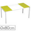 BUREAU PAPERFLOW EASYDESK 160X 80CM PIEDS ACIER LAQUA BLANC PLATEAU BLANC/VERT