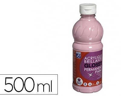 peinture-acrylique-lefranc-bou-rgeois-glossy-fluide-brillante-indalabile-multi-supports-rose-bonbon-flacon-500ml