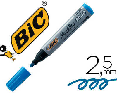 marqueur-bic-permanent-marking-2000-pointe-ogive-traca-2-5mm-corps-plastique-encre-base-alcool-coloris-bleu