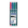 STYLO-FEUTRE STAEDTLER LUMOCOL OR PERMANENT POINTE EXTRA FINE MULTI-SUPPORTS SACHAGE IMMADIAT RASISTANT EAU POCHETTE 4U