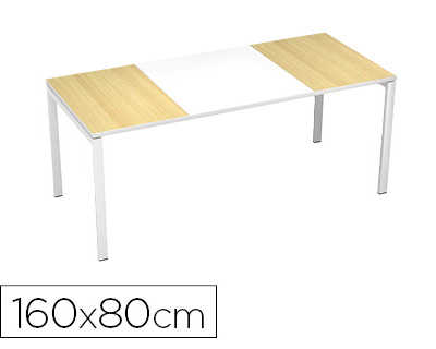 bureau-paperflow-easydesk-160x-80cm-pieds-acier-laqua-blanc-plateau-blanc-h-tre