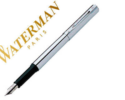 stylo-plume-waterman-graduate-corps-acier-chroma-section-noire-acrin