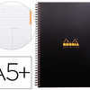 CAHIER RHODIACTIVE NOTEBOOK RE LIURE INTAGRALE NOIRE COUVERTURE PP A5+ 16X21CM 160 PAGES 90G MICROPERFORA PRA-IMPRIMA