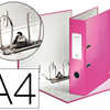 CLASSEUR LEVIER LEITZ WOW 318X 285MM SURFACE PELLICULAE DOS 80MM OEILLET PRAHENSION GRIFFES BLOCAGE 600F COLORIS ROSE