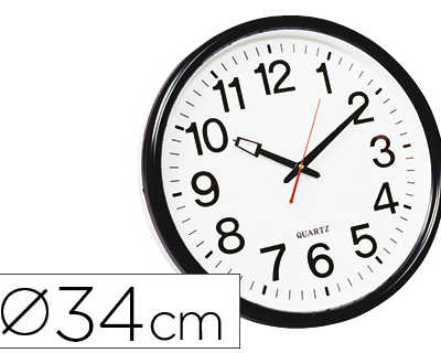 horloge-q-connect-murale-plast-ique-design-actuel-numaros-noirs-fond-blanc-1-pile-aa-non-fournie-diametre-35cm-noir