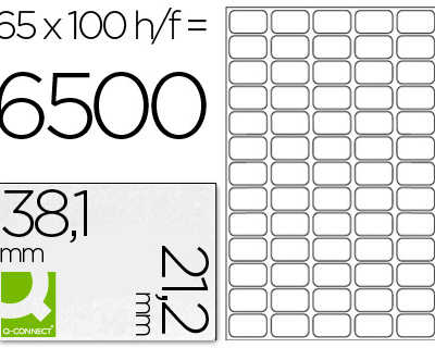 atiquette-adhasive-q-connect-3-8-1x21-2mm-coins-arrondis-imprimante-jet-d-encre-laser-copieur-100-feuilles-6500-unitas