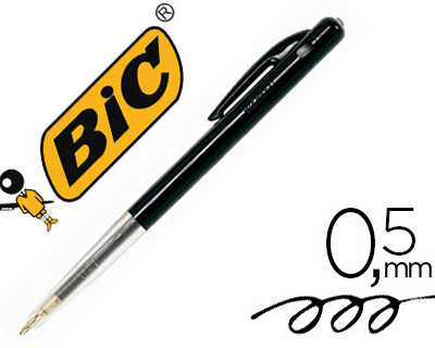 stylo-bille-bic-m10-acriture-m-oyenne-0-5mm-encre-classique-ratractable-bouton-poussoir-lataral-coloris-noir