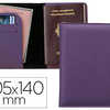 ÉTUI PASSEPORT POLYURÉTHANE FORMAT INTERNATIONAL 1 EMPLACEMENT DOCUMENT 2 POCHETTES 140X105MM COLORIS VIOLET