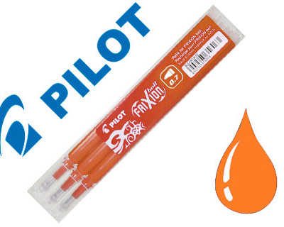 recharge-roller-pilot-frixion-clicker-acriture-moyenne-0-5mm-encre-effacable-coloris-orange-set-de-3-unitas