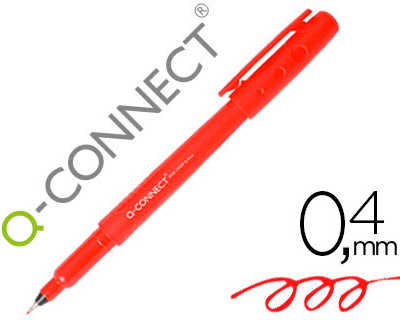 stylo-feutre-q-connect-acritur-e-fine-0-4mm-pointe-extra-fine-corps-couleur-encre-rouge