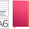 CARNET RHODIA WEBNOTEBOOK A6 9 X14CM COUVERTURE SIMILI CUIR FRAMBOISE 192 PAGES 90G LIGNA ALASTIQUE MARQUE-PAGE ORANGE