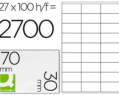 atiquette-adhasive-q-connect-7-0x30mm-coins-droits-imprimante-jet-d-encre-laser-copieur-bo-te-100-feuilles-2700-unitas