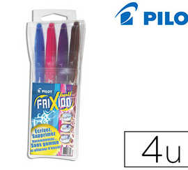 roller-pilot-frixion-ball-acri-ture-moyenne-0-5mm-encre-effacable-rechargeable-gomme-couleurs-fun-pochette-4-unitas